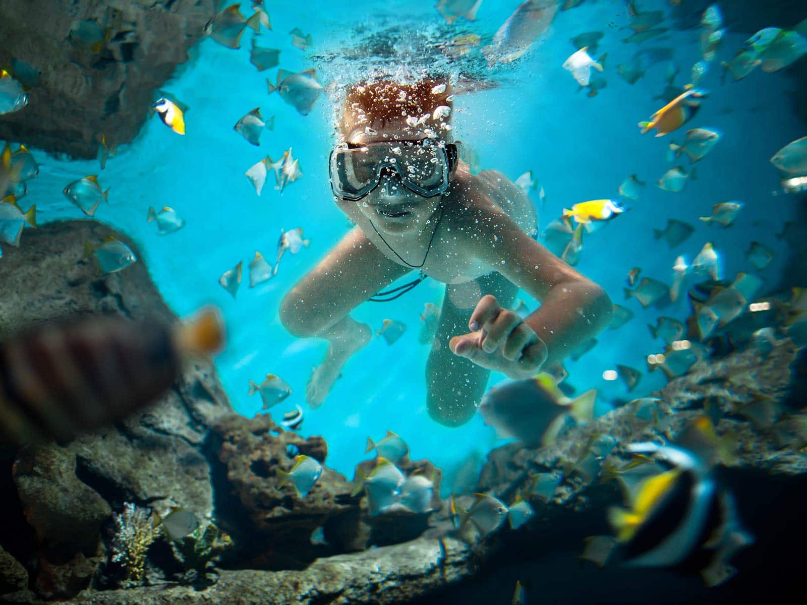 kid snorkeling in paros. Activities in Paros